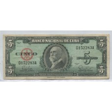 CUBA 1960 5 PESOS BILLETE EN BUEN ESTADO